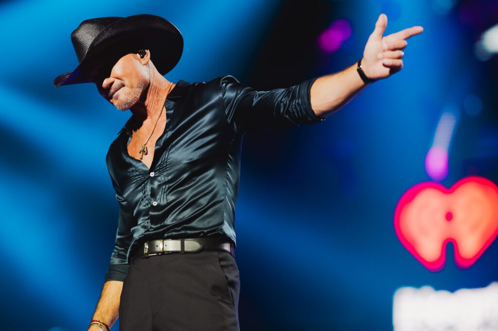 Tim McGraw performing live at the iHeartRadio Music Festival 2025 in Las Vegas