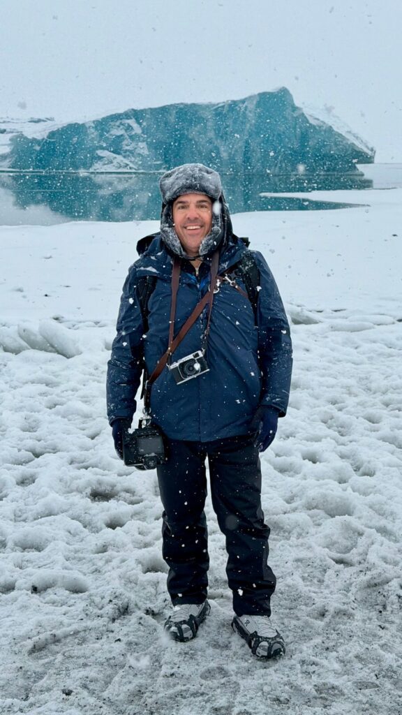 Brian Friedman on the glacier, Iceland