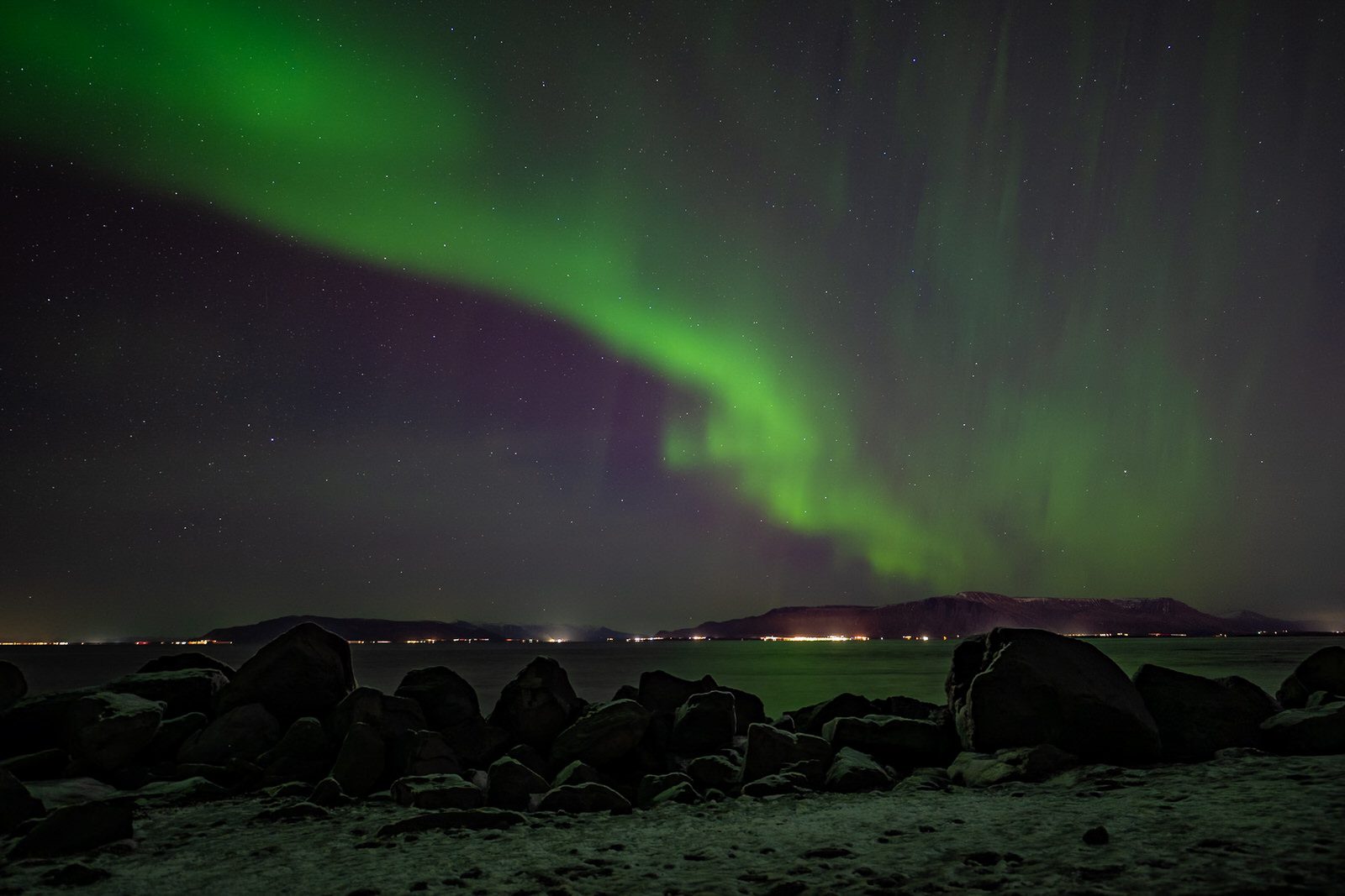 Northern Lights at Grótta lighthouse, Seltjarnarnes