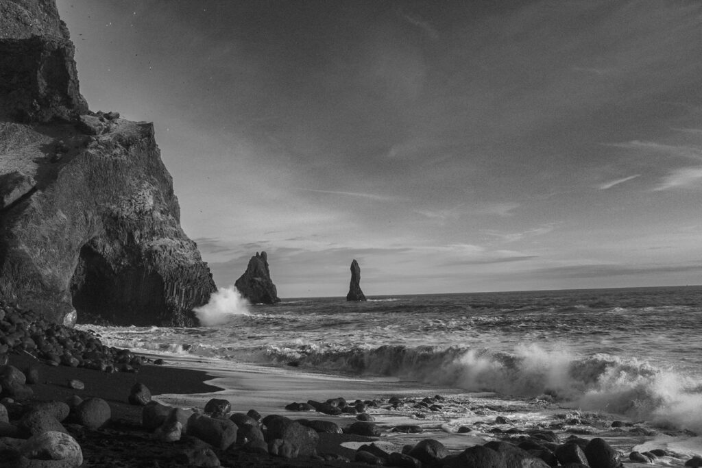 Reynisfjara black sand beach and sea stacks, Iceland